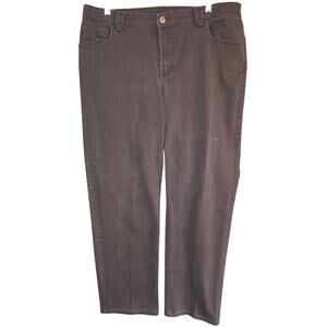 Brown Cotton Blend Jeans Size 14 Short